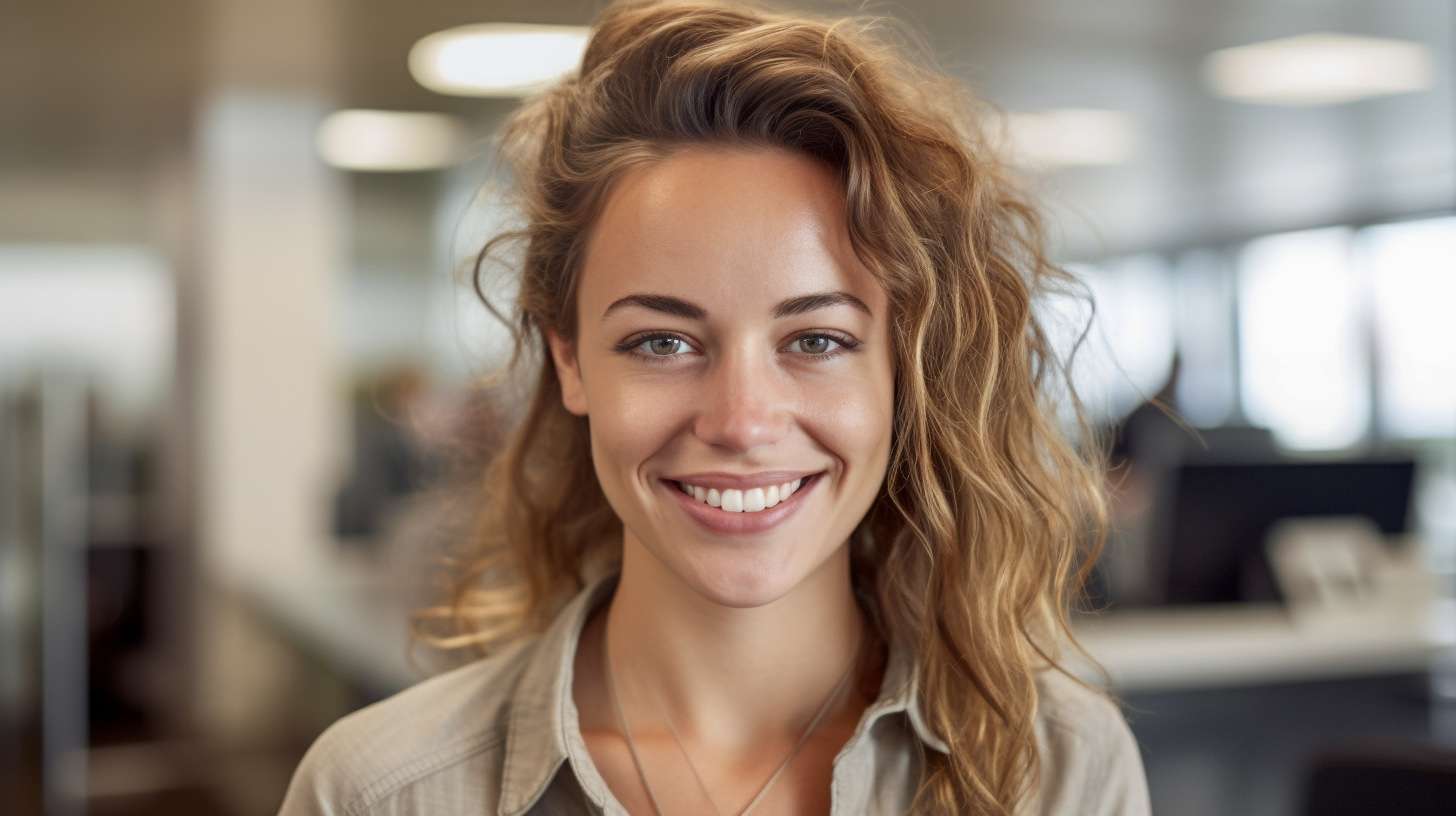 absender_a_smiling_young_ordinary_female_working_in_a_public_o_4e80f47d-1619-4e0d-9967-2767635bfc00