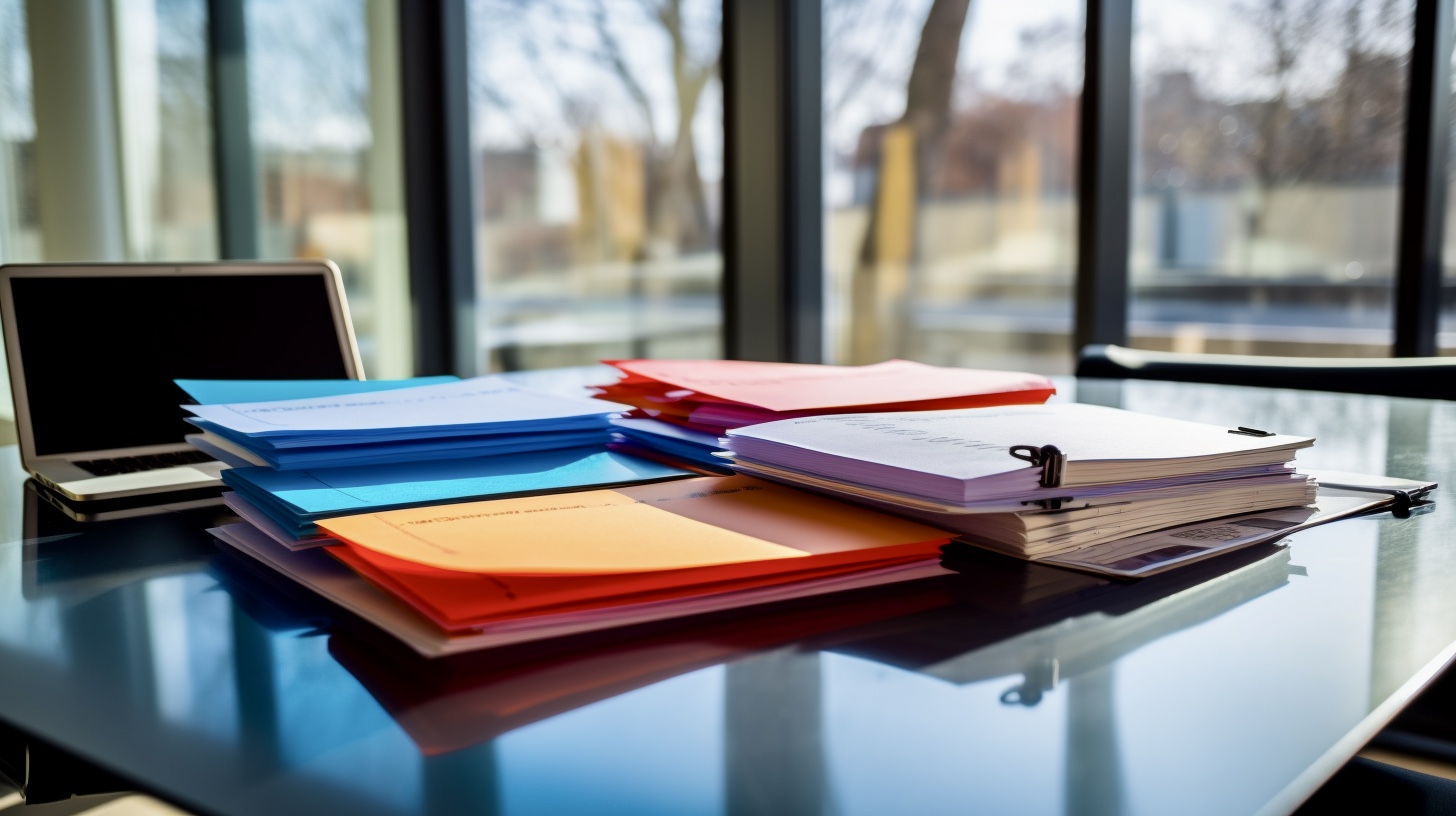 absender_colorful_business_documents_on_a_modern_desk_in_daylig_c2da8417-4147-4cfd-8d46-6f892bb935a5