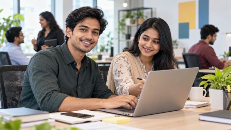 Erwachsene aus Bangladesch in einem modernen Büro