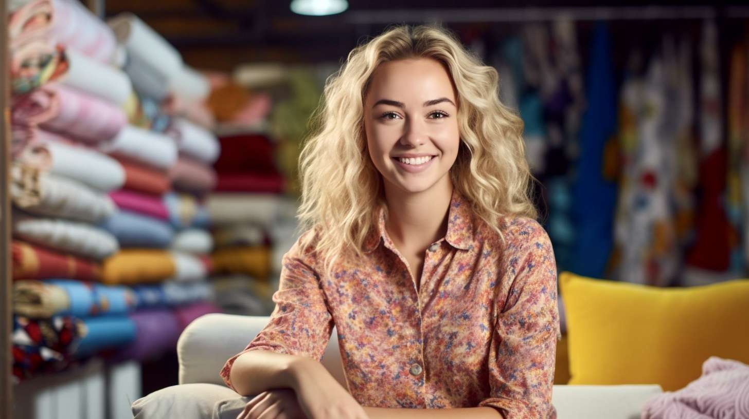 Eine junge Frau macht eine Produktgestalter Textil Ausbildung in Deutschland