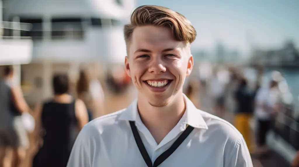 cruise ship employee smiling deck cbbc